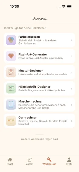 cromu App Kreativwerkzeuge mit Pixel-Art-Generator und Muster-Designer