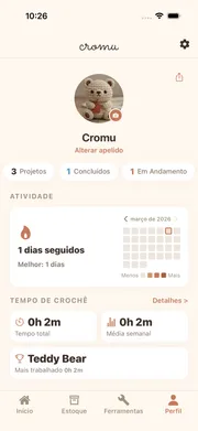 Tela de perfil do cromu com mapa de atividade e estatísticas de artesanato