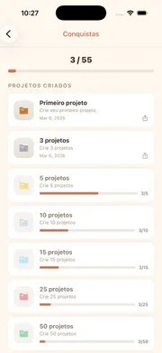 Tela de conquistas do cromu mostrando emblemas desbloqueados e progresso