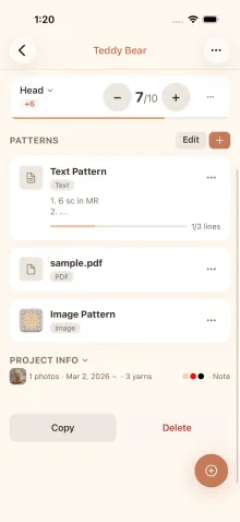 cromu app project info panel shown collapsed and expanded